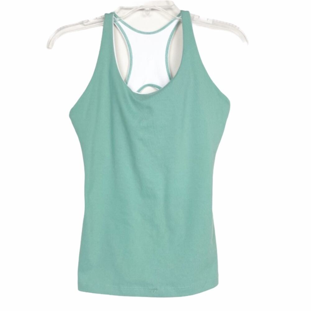 Prana Green Tank Top Sports Bra Sz S